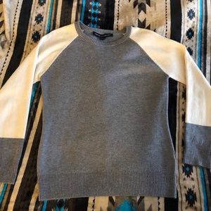 Women’s Crew Neck White & Grey Sweater